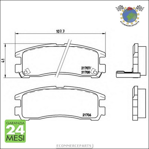 Kit pastiglie freno Brembo Post MITSUBISHI PAJERO SIGMA SPACE HYUNDAI SANTAMO