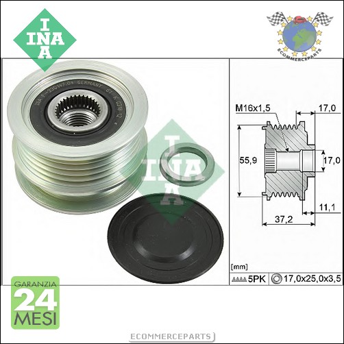 Puleggia alternatore ruota libera Ina NISSAN MICRA III RENAULT SCENIC MEGANE