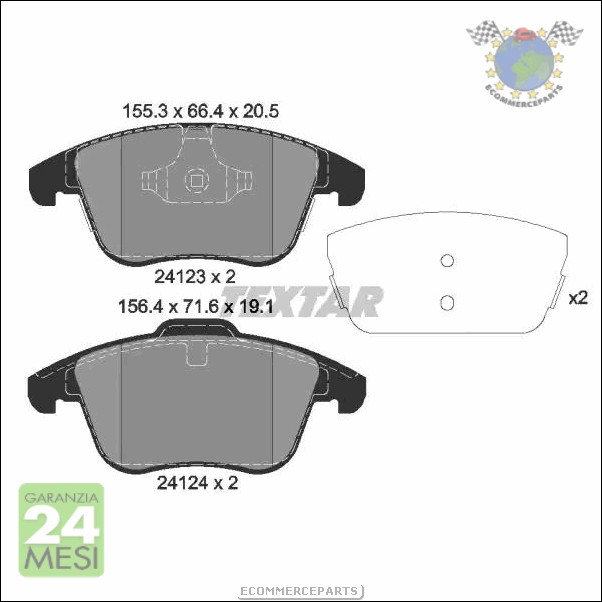 2572001 Kit pastiglie freno a disco post.Land Rover MARCA-TEXTAR