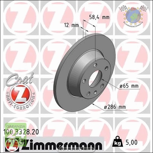 Kit dischi freno + Pastiglie Post Zimmermann per AUDI TT r2h P mc8