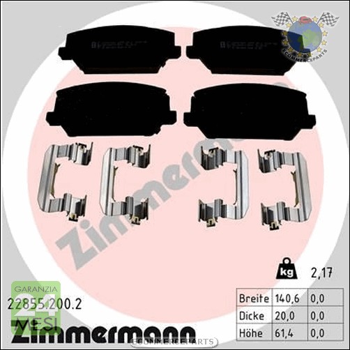 Kit dischi freno + Pastiglie Ant Zimmermann per KIA OPTIMA r2h P
