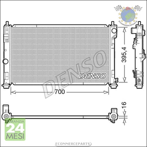 Radiatore acqua Denso per CHRYSLER SEBRING Cabriolet DODGE CALIBER JEEP PATRIO P