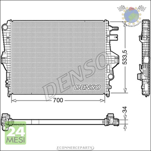 Radiatore acqua Denso per PORSCHE CAYENNE VW TOUAREG P