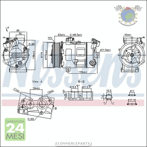 Compressore climatizzatore aria condizionata Nissens per NISSAN NV400 NV300 OP P