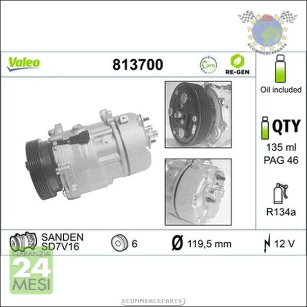 Compressore climatizzatore aria condizionata Valeo per AUDI TT A3 FORD GALAX #gp