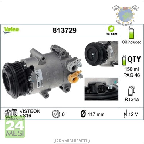 Compressore climatizzatore aria condizionata Valeo per FORD FOCUS B-MAX P #gv