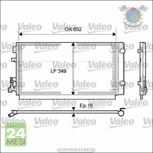 Condensatore climatizzatore Valeo per RENAULT SCENIC MEGANE GRAND
